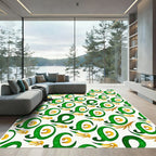 Emerald Gold Flourish Swirl Rug