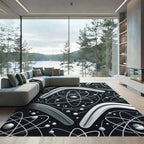 Monochromatic Abstract Atomic Boomerang Rug