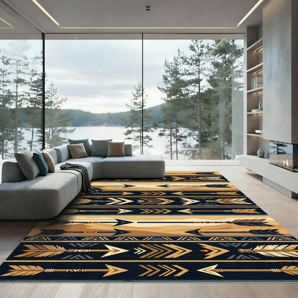 Golden Arrow Tribal Stripe Rug