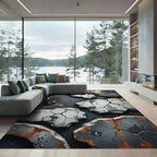 Industrial Cracked Concrete Steel Oxide Floor Rug