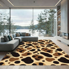 Brown Black Spotted Organic Shapes Rug
