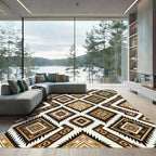 Ethnic Diamond Tribal Sunburst Rug