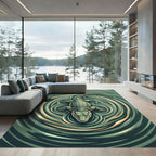 Emerald Alligator Ripple Water Art Rug