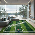 Modern Forest Green Athletic Court Rug