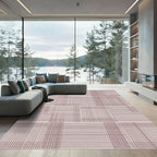 Plum Linear Geometric Patchwork Rug