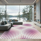 Magenta Dotted Fade Abstract Composition Rug