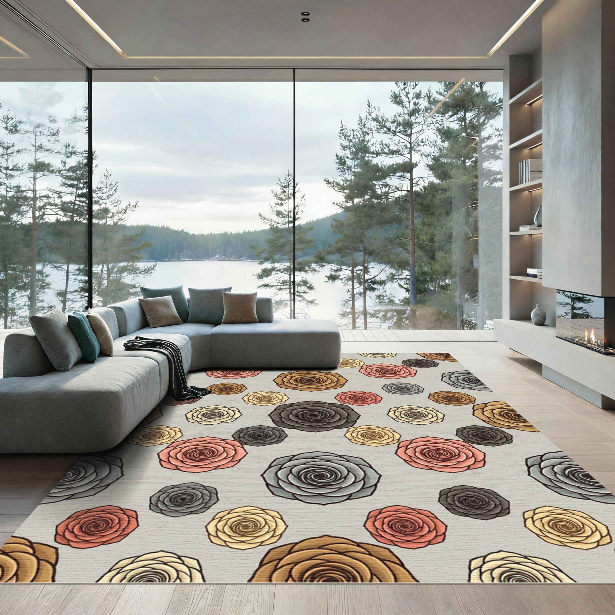 Rose Garden Assorted Colors All Over Rug