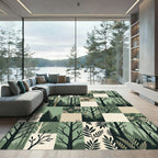Forest Trees Botanical Patchwork Rug