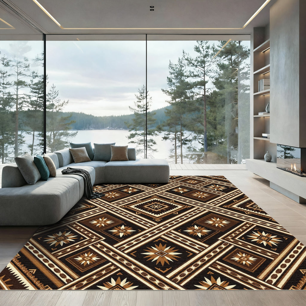 Earth Tones Tribal Star Medallion Rug