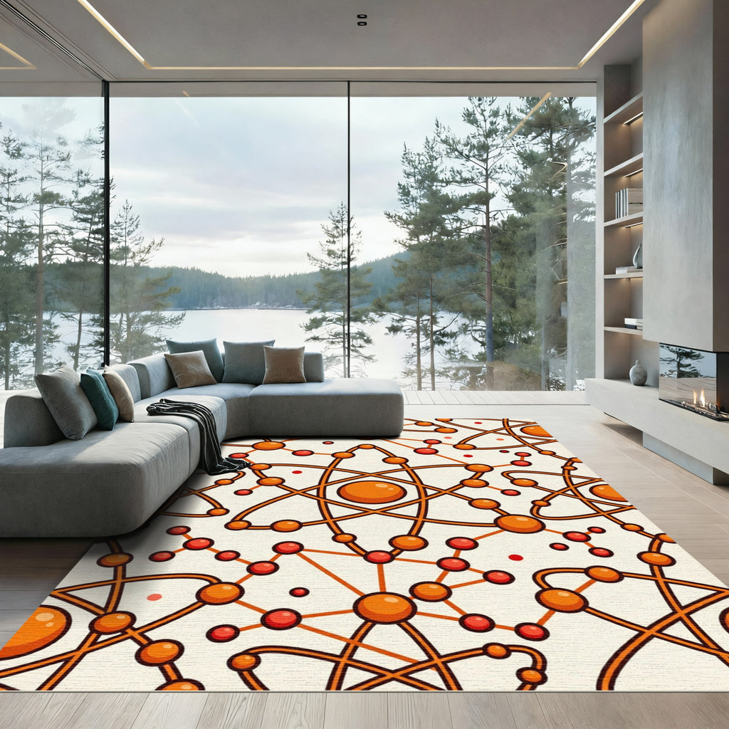Atomic Orb And String Network Rug