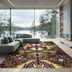 Romantic Cherub Garden Gate Floral Rug