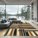 Earthy Tones Brushstroke Stripe Rug