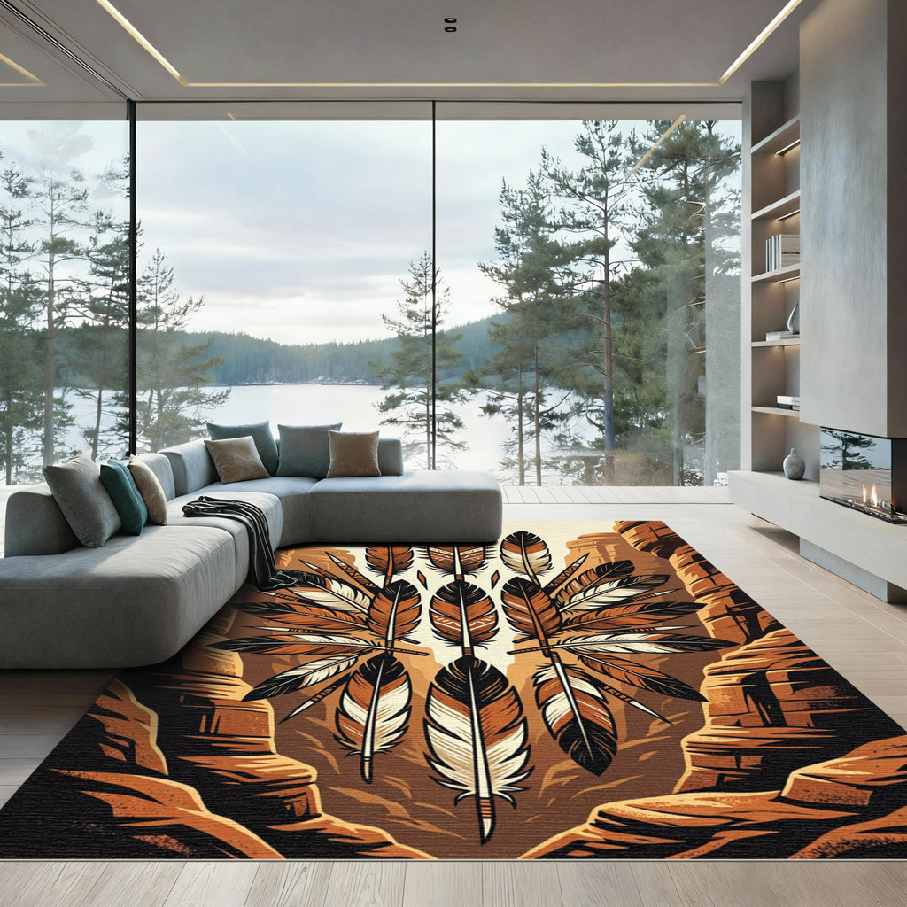 Earthy Southwestern Feather Canyon Rug