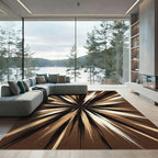 Brown Starburst Sharp Rays Rug
