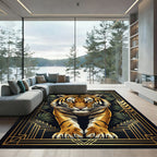 Golden Tiger Art Deco Jungle Rug