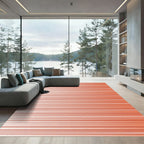 Coral Ombre Horizontal Stripe Rug