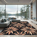Blush Peach Art Deco Starburst Rug