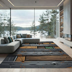 Weathered Wood Plank Graphic Rug