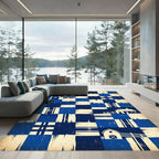 Blue Farmhouse Quilt Checkered Harmony Rug