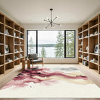 Crimson Wash Landscape Abstract Rug