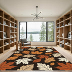 Autumn Harvest Maple Leaf Earthy Rug