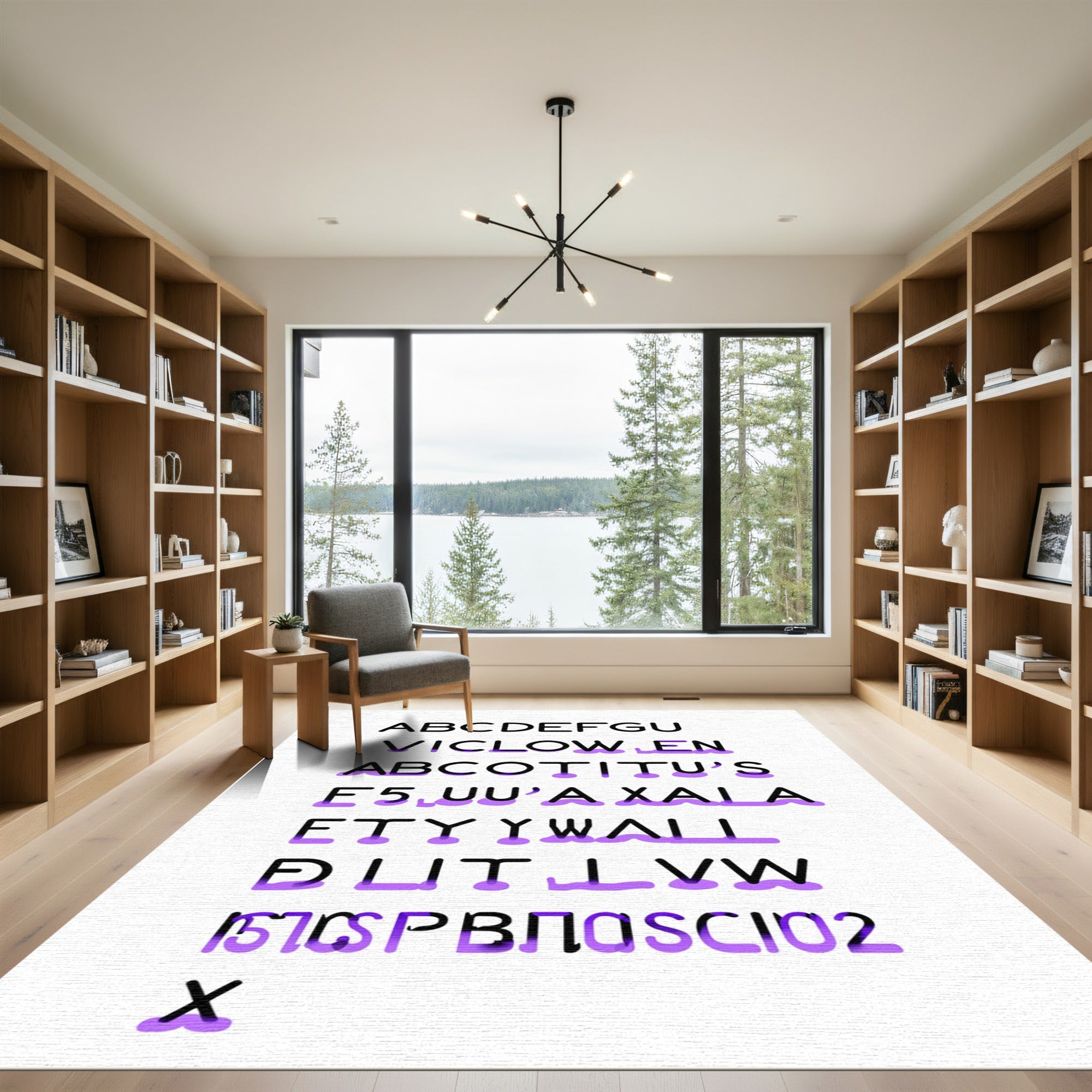Bold Purple Alphabet Stack Rug