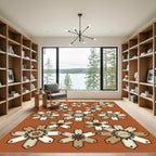 Playful Dog Bone Paw Floral Terra Rug