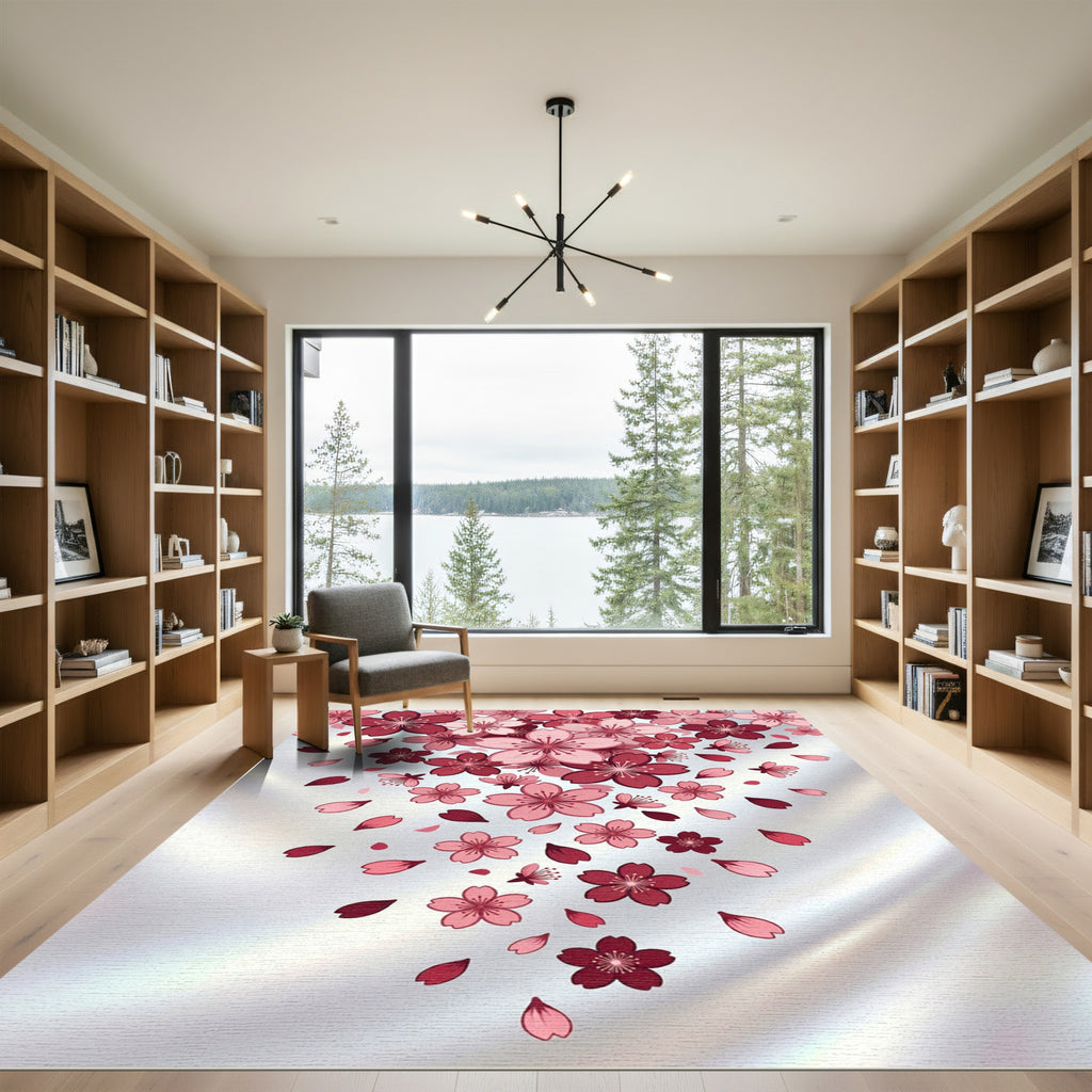 Pink Cherry Blossom Cascade Rug