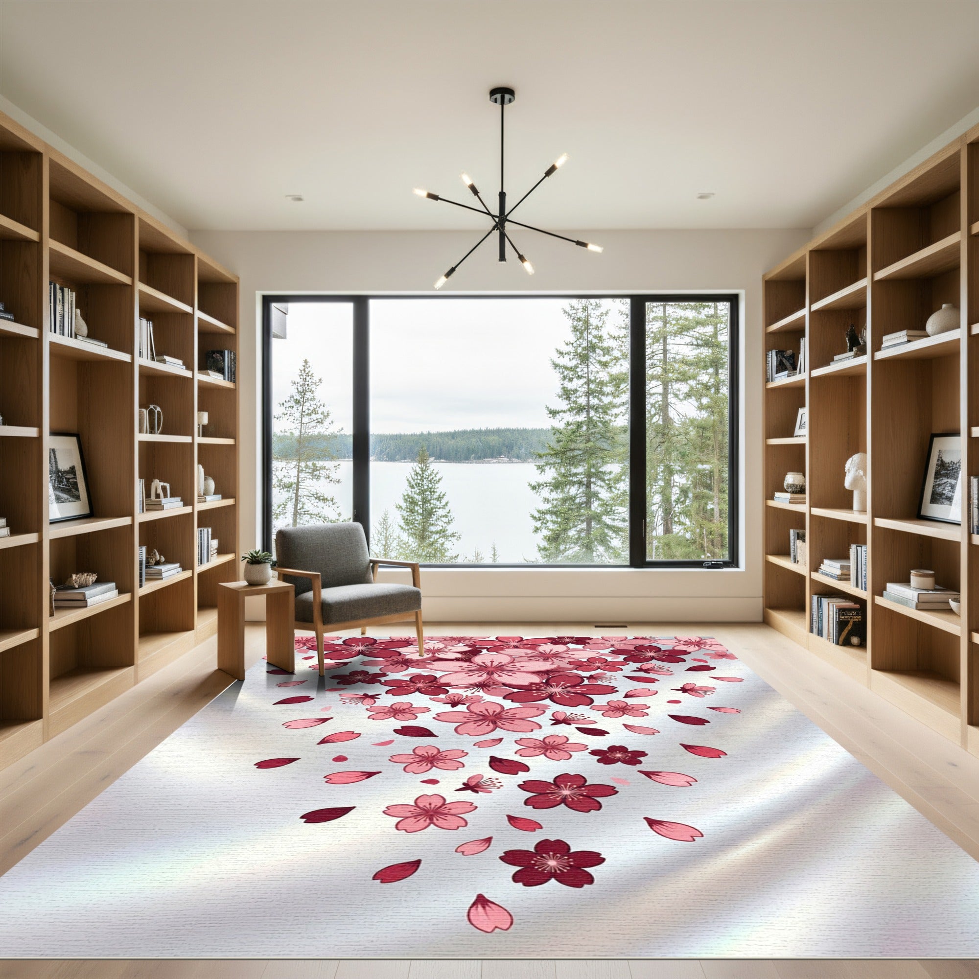 Pink Cherry Blossom Cascade Rug