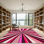 Vibrant Pink Ray Burst Rug