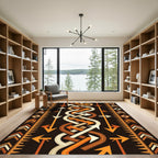 Brown Orange White Arrow Chain Rug