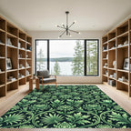 Lush Green Floral Vine Rug