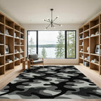 Monochrome Urban Camouflage Abstract Art Rug