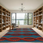 Crimson Braided Rope Pattern Rug