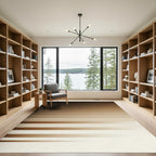 Minimalist Horizontal Brown Gradient Stripe Rug
