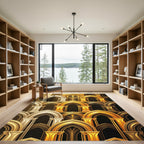 Gilded Gothic Arch Metallic Gold Rug