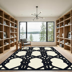 Sophisticated Midnight Arch Geometric Lattice Rug