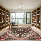Floral Heart Embossed Blush Pink Art Rug