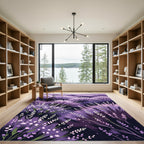 Violet Lavender Bush Field Background Rug