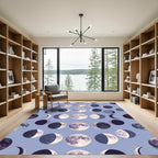 Ethereal Celestial Moon Phase Lavender Art Rug