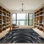 Monochrome Gothic Vaulted Ceiling Grid Rug