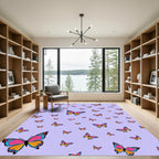 Pink Yellow Blue Butterfly Meadow Rug