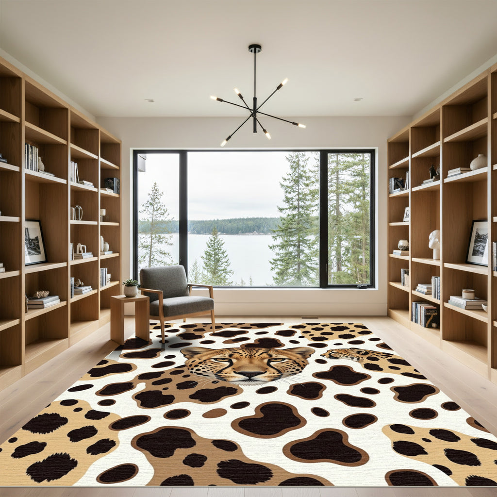 Sophisticated Cheetah Portrait Animal Spot Rug