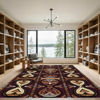 Earthy Brown Geometric Tribal Hourglass Rug