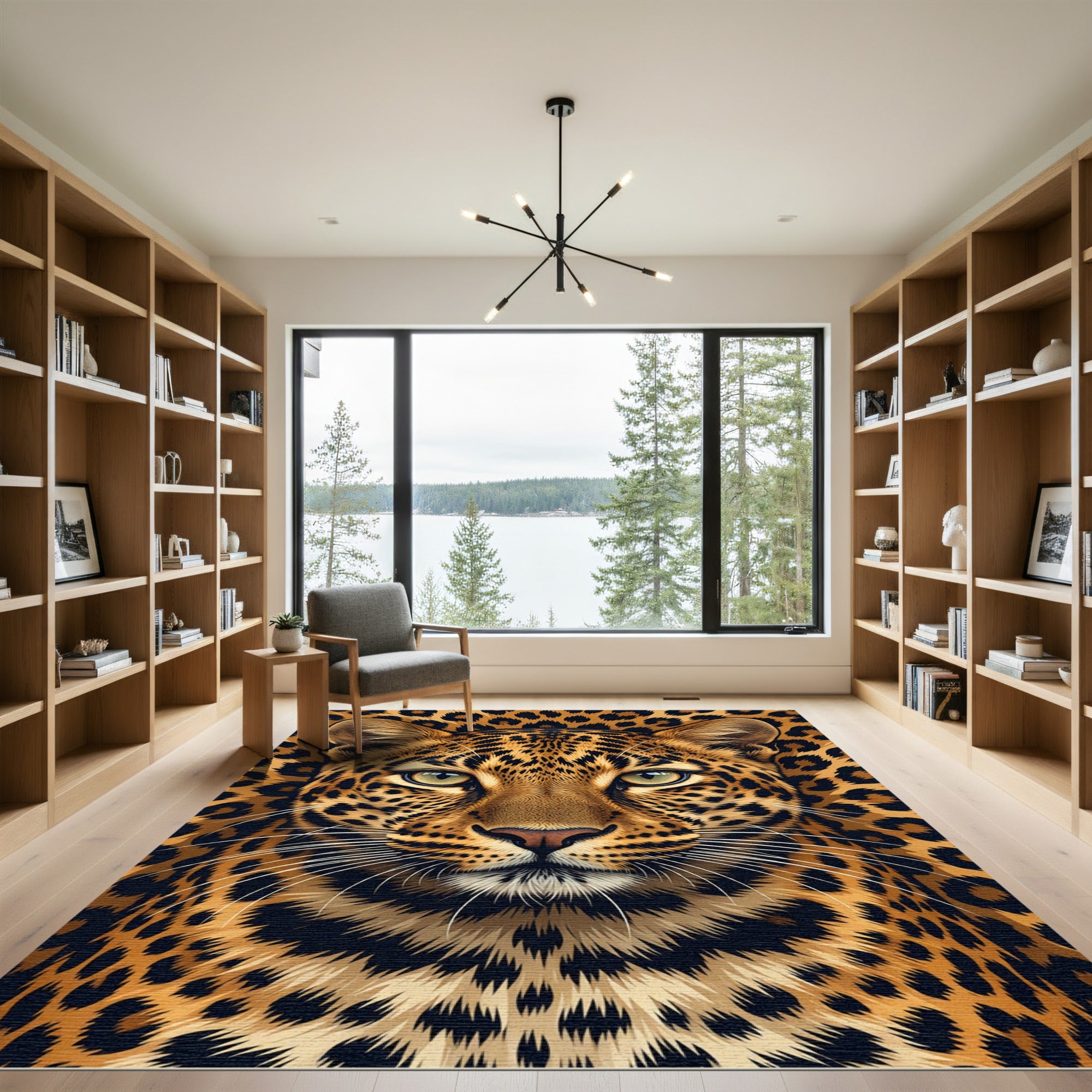 Bold Leopard Spots Animal Print Rug