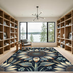 Rustic Sunflower Wheat and Clover Medallion Rug