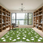 Vibrant Green Intertwined Knotwork Rug