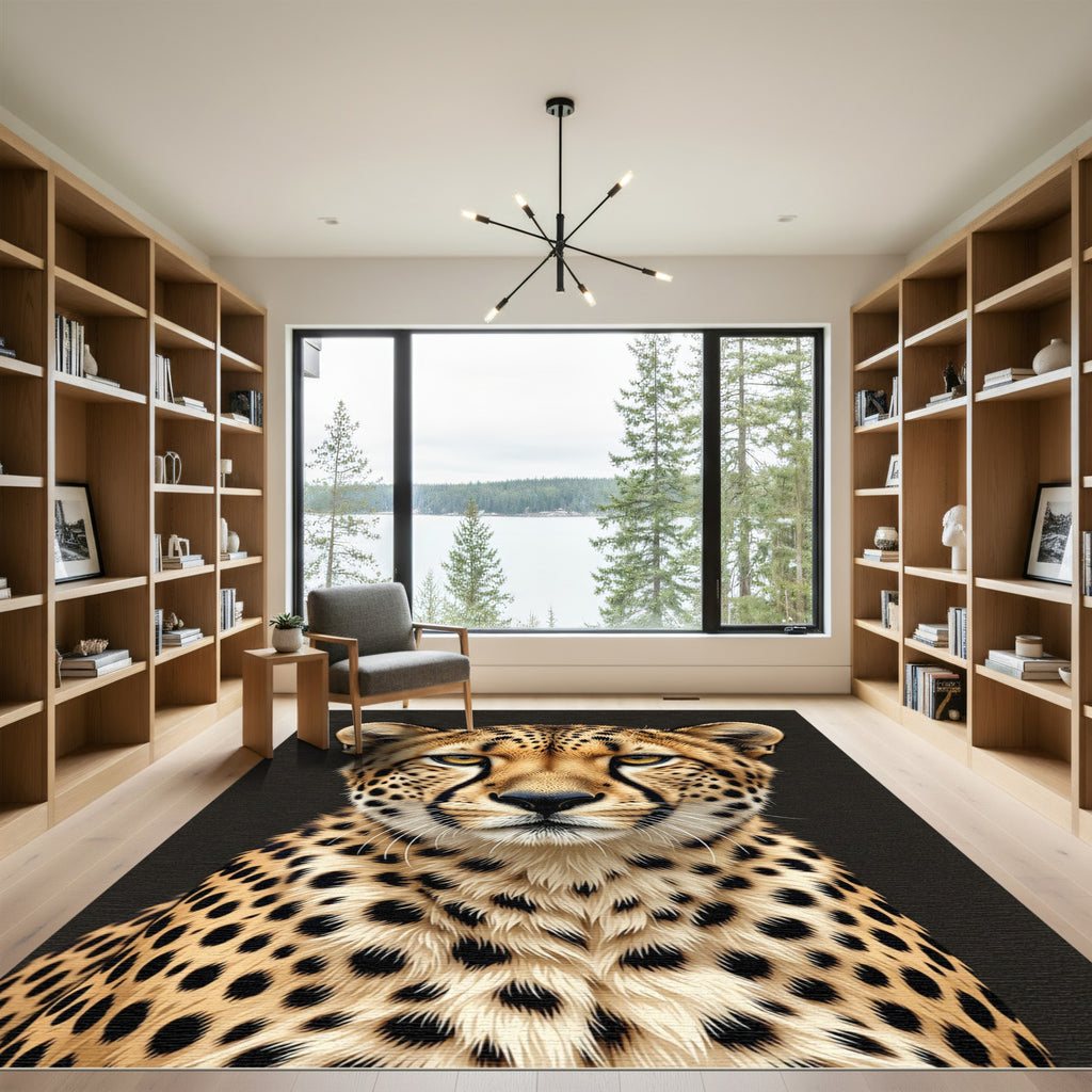 Majestic Golden Cheetah Portrait Rug