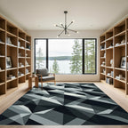 Monochrome Geometric Angular Abstract Rug