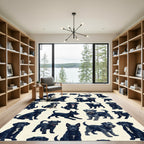 Playful Black Labrador Terrier Puppy Repeat Rug